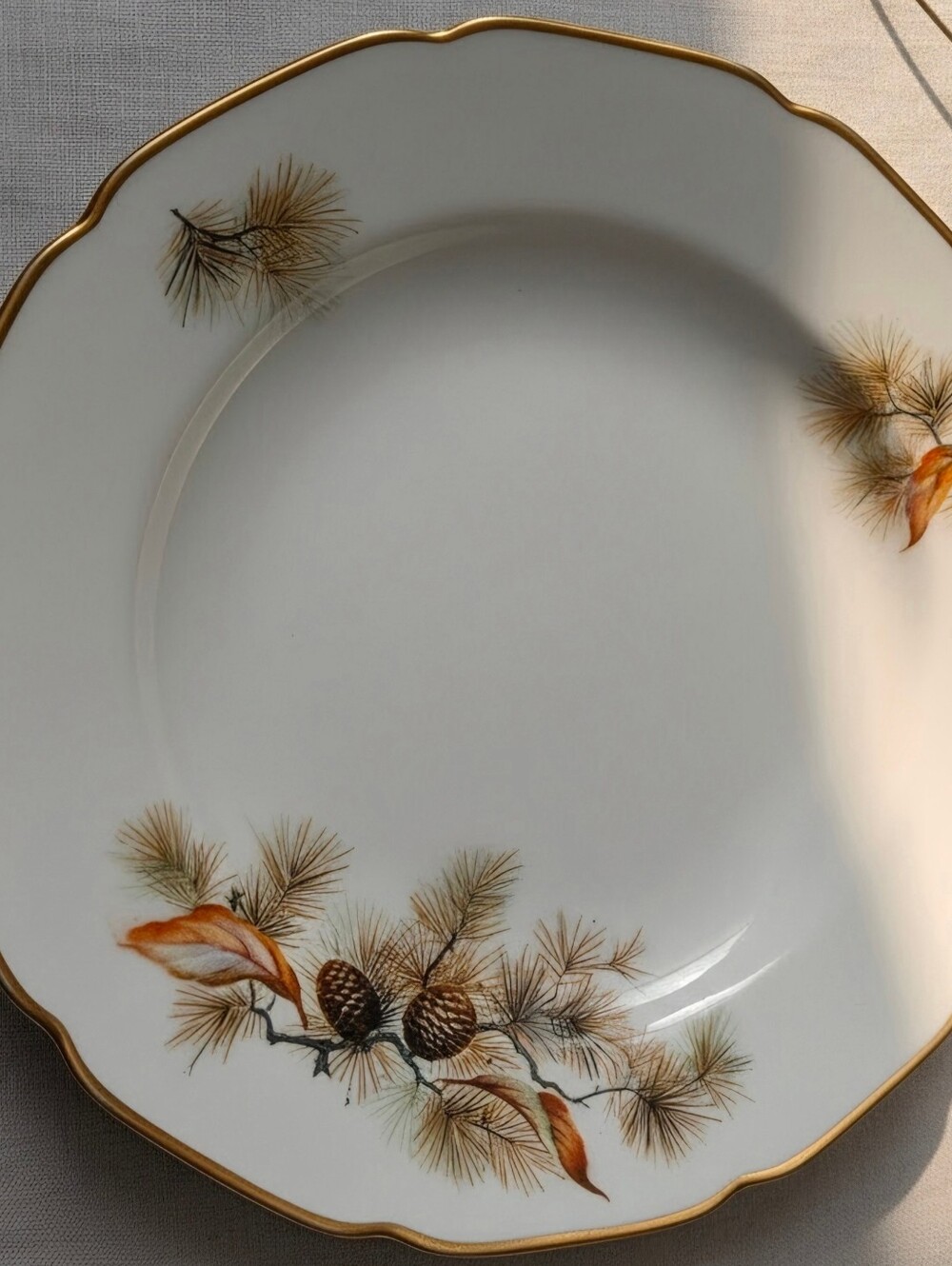 1950 "PINE TREE" Fine Translucent China Japan Plate (RARE)